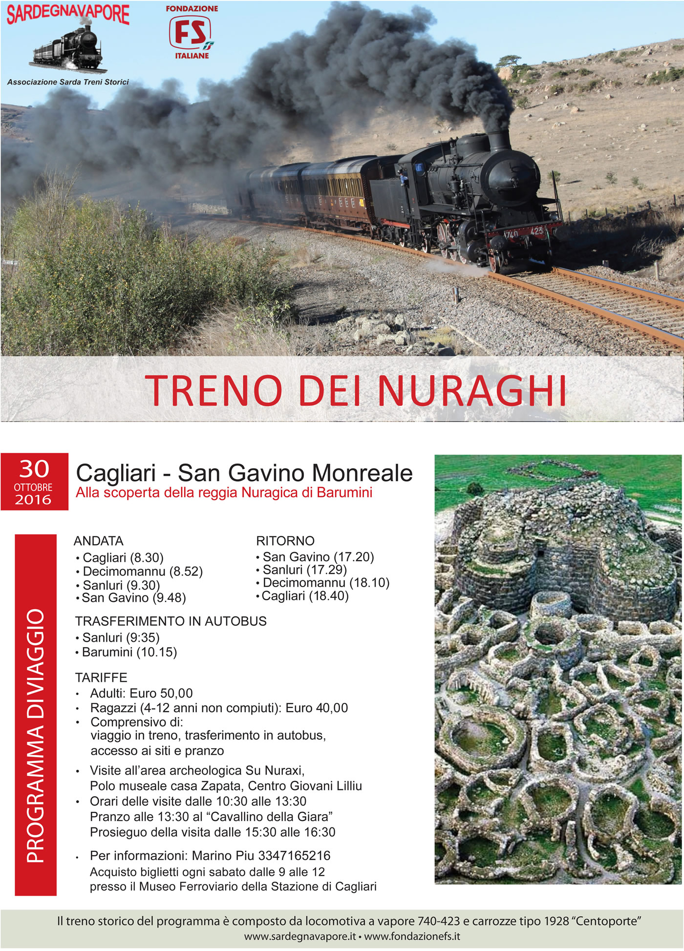 “Il Treno dei Nuraghi” da Cagliari a Barumini