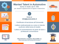 Wanted Talent in Automotive, la borsa di studio dedicata agli appassionati di automobili e innovazione